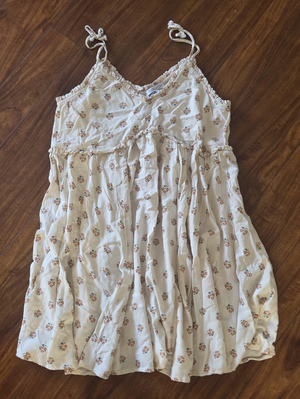 Patrons of Peace Cream Floral Tie-Strap Chemise
